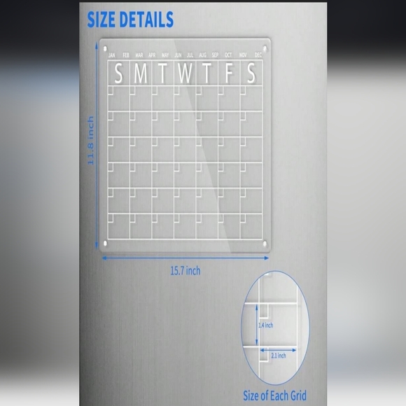 NWT-Aitee Acrylic Magnetic Calender for Fridge - Picture 3 of 5